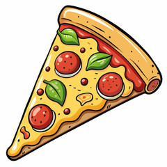 Pizza single slick  art vector illustration