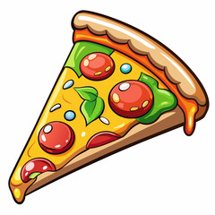 Pizza single slick  art vector illustration