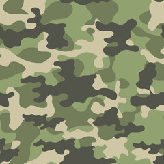 Fototapeta premium green camouflage background, vector trendy light print pattern
