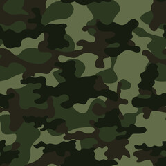 Fototapeta premium green camouflage vector background, modern army pattern, seamless textile illustration