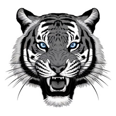 Fototapeta premium Tiger angry vector face