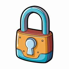 Realistic, Lock art vector illustration