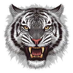 Tiger angry vector face
