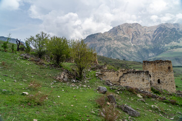 ruins of fortresses in the mountains