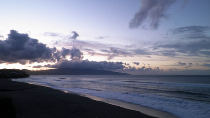 Fototapeta premium Dramatic sky over Atlantic Ocean, Ribiera Grande, Azores Islands.