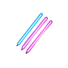 Obraz premium Three glowing neon tubes in blue and pink, perfect for creative designs and vibrant backgrounds. transparent background