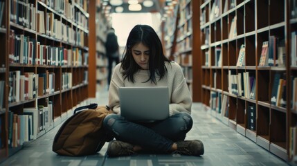 The student in the library