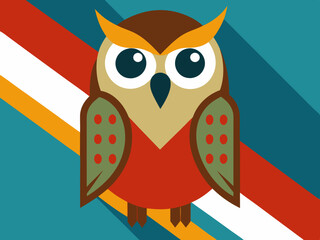 Vecteur floride barrée hibou illustration

