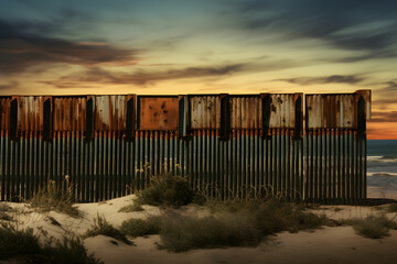 photo of a border, border fence