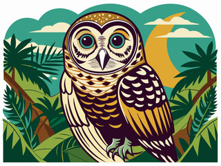 Vecteur floride barrée hibou illustration
