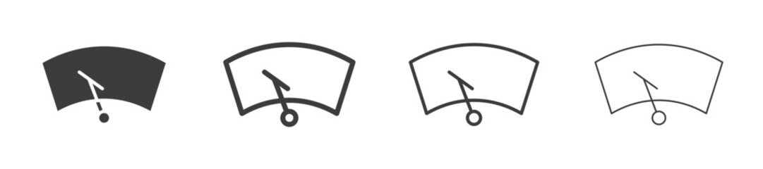 Wiper vector icon set black filled and outlined style.