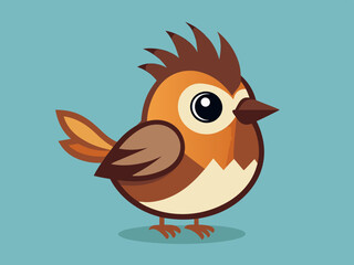 Petite icône mignonne d’oiseau de mésange chestnut-soutenue d’isolement.
