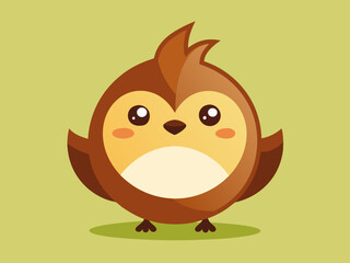 Petite icône mignonne d’oiseau de mésange chestnut-soutenue d’isolement.
