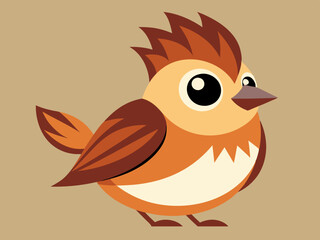 Petite icône mignonne d’oiseau de mésange chestnut-soutenue d’isolement.
