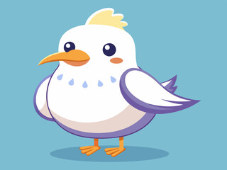 Mignon Oiseau Mouette Mouette Mouette Crémeur Ensemble Cartoon Vector
