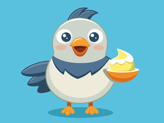 Mignon Oiseau Mouette Mouette Mouette Crémeur Ensemble Cartoon Vector
