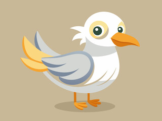 Mignon Oiseau Mouette Mouette Mouette Crémeur Ensemble Cartoon Vector
