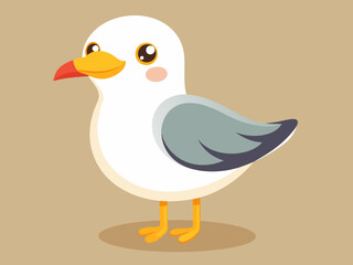Mignon Oiseau Mouette Mouette Mouette Crémeur Ensemble Cartoon Vector
