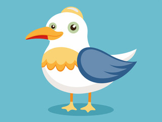 Mignon Oiseau Mouette Mouette Mouette Crémeur Ensemble Cartoon Vector
