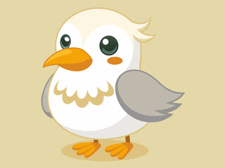 Mignon Oiseau Mouette Mouette Mouette Crémeur Ensemble Cartoon Vector
