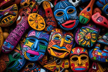 Captivating abstract art featuring unique faces portrayed in an expressive drawing style