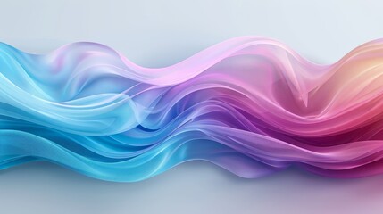 A colorful, flowing wave of pink, blue, and yellow
