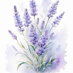Obraz premium lavender flowers isolated on white background