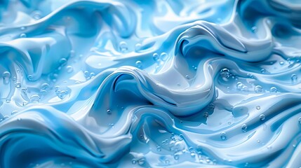 Obraz premium A close up of a blue fabric with water droplets on it