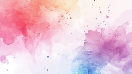 Obraz premium Vibrant watercolor splashes with pink, purple, and blue hues in an abstract pattern creating a soft and lively atmosphere.
