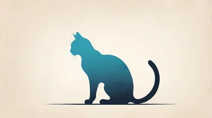 Silhouette of a cat on a beige background © Elise