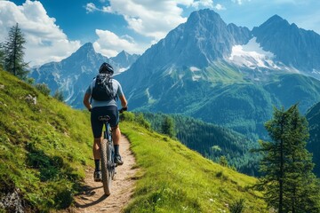 Fototapeta premium mountain biking in the mountains