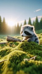 Obraz premium Waschbär
