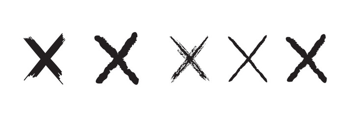 Obraz premium Black brush cross symbol