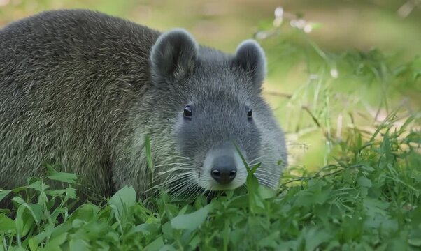 Close-up of a Resting Wombat in Natural Habitat