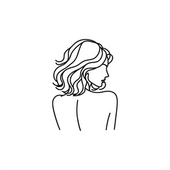 one line art monoline oneline silhouette of woman vector	