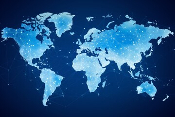 Naklejka premium Elaborate representation of a world map as a background for optimal search engine visibility