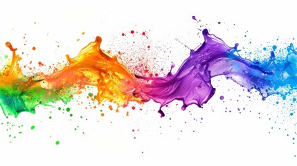 A vibrant splash of colorful paint creating a dynamic visual effect.