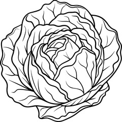 Detailed Black and White Rose Illustration for Coloring