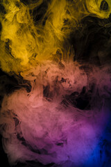 nube de humo color, envolvente aura, nube de gas, humo, humo negro, nubes, fondo abstracto, flotante, niebla, color amarillo y rojo