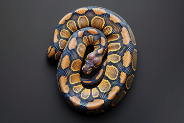 Close-Up of a Coiled Python with Striking Patterns
