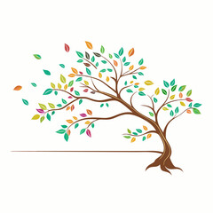 Tree branch vector illustration design template on a isolated white background (15)