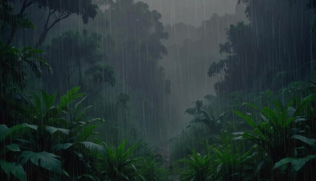 rain in the forest