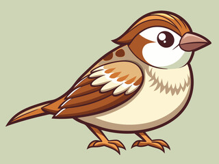 Mignon Oiseau Chipping Sparrow Set Cartoon Vector