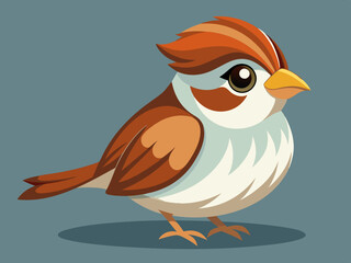 Mignon Oiseau Chipping Sparrow Set Cartoon Vector