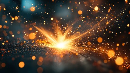 Sparkling Explosion on Dark Background