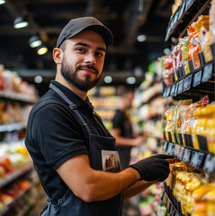 Fototapeta premium supermarket worker at the grocery store