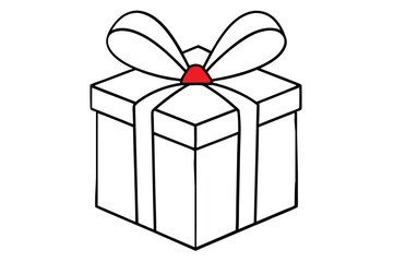 gift box with red ribbon vector art illustration