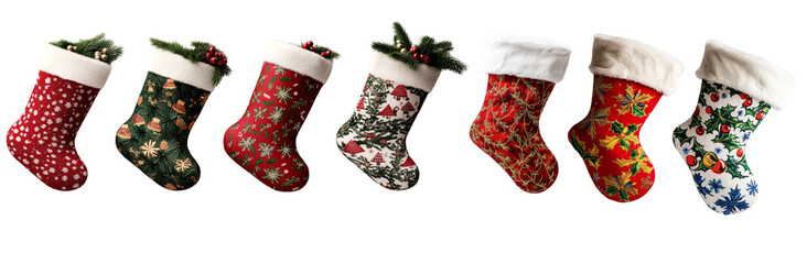 Christmas Stockings in a Row 