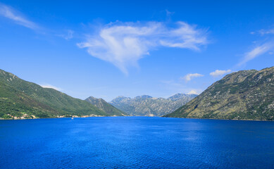 Obraz premium Panoramic view of Kotor Bay in Montenegro.