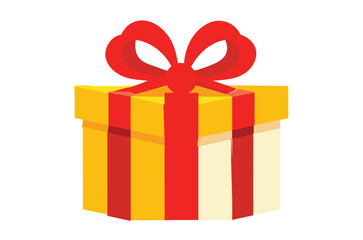 Obraz premium gift box with red ribbon vector art illustration